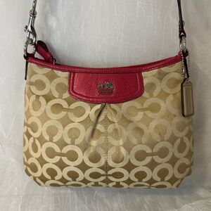Coach Red and Tan Shoulder Bag